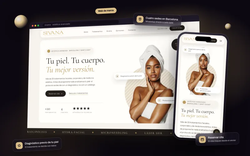Sivana Estética Avanzada en computador y celular