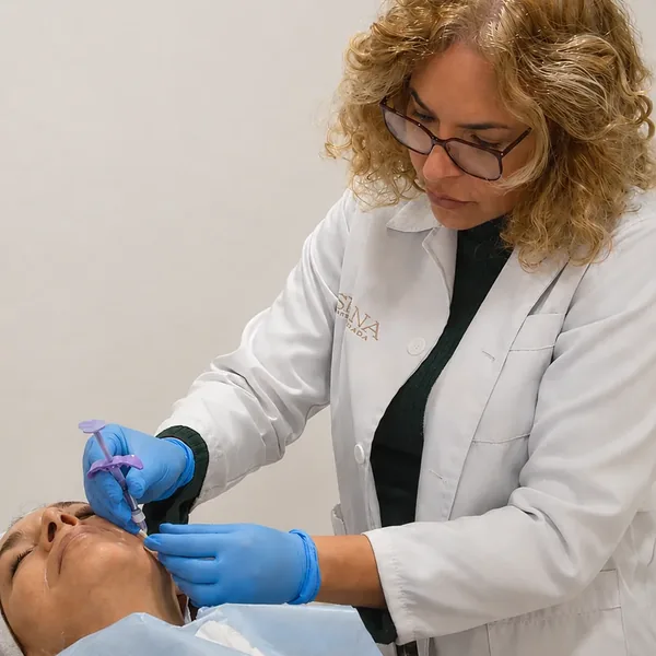 Aplicación de un tratamiento con luz pulsada intensa